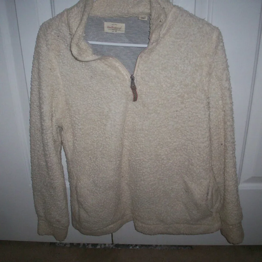 WEATHERPROOF Women's Sherpa Sweater Jacket long Sleeve Size Small S Cozy 1/4 Zip - Picture 2 of 11